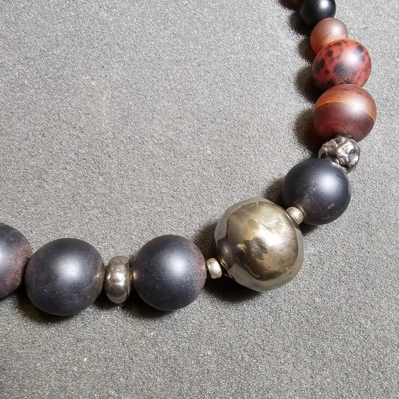 SILPADA AGATE CHALCEDONY NECKLACE ELECTROFORMED STERLING SILVER RETIRED - Picture 3 of 9